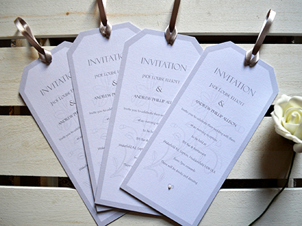 Evening Invitation with Satin Loop and Seed Pearl